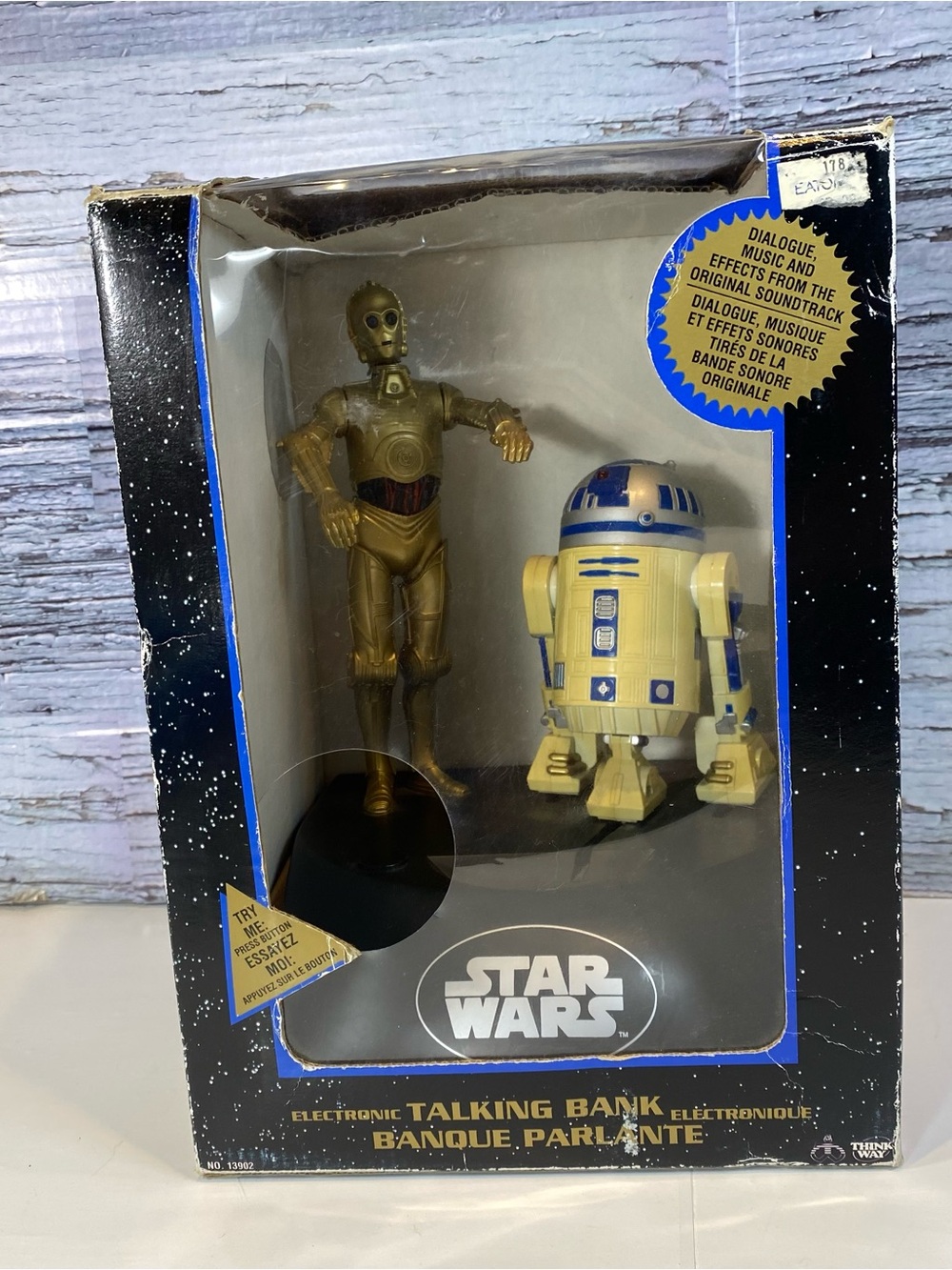 Star Wars 1995 Thinkway Toys Electronic Talking R2D2 C3PO Figure Bank New In Box